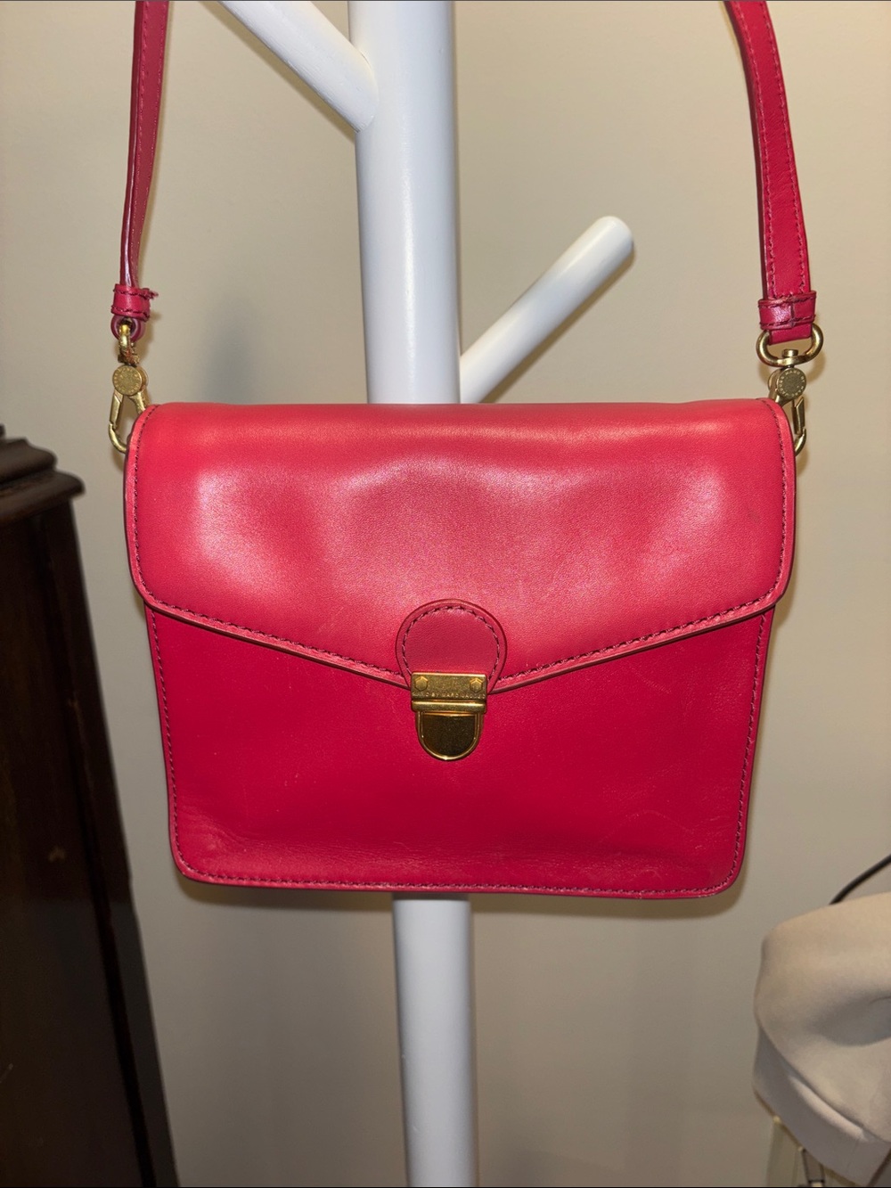 Marc by Marc Jacobs Pink Leather Crossbody with Gold Hardware